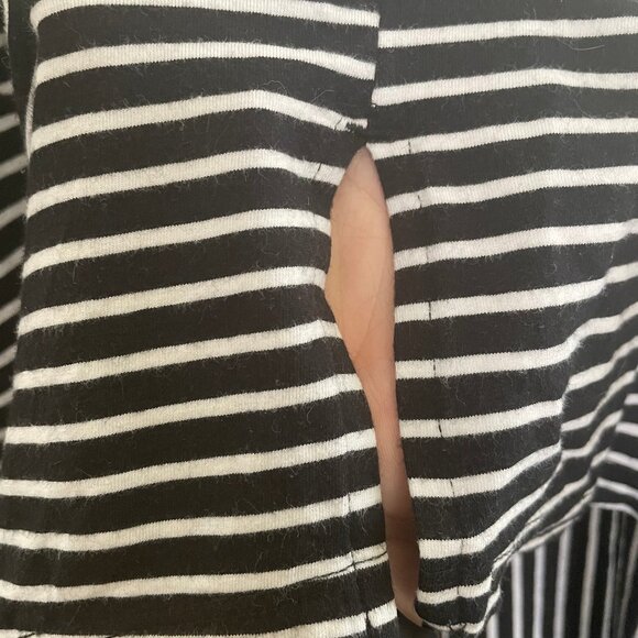Coolibar Catalina Beach CoverUp Swim Dress UPF 50+ Black & White Striped Hood XL - Picture 8 of 12